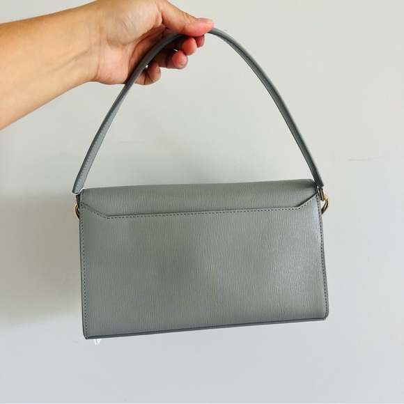 NEW ANINE BING colette bag in grey saffiano - Picture 8 of 12
